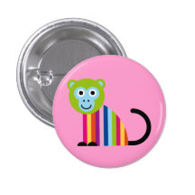 Monkey Chimp Cute Colorful Cartoon Animal Buttons