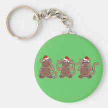 monkey Christmas Keychains
