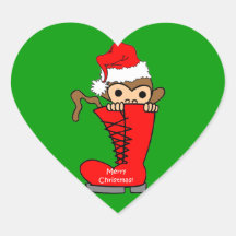 monkey Christmas Stickers