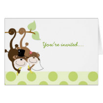 Monkey Couple in Tree Whimsical Anniversary Card cards
