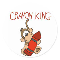 Monkey Crayon King stickers