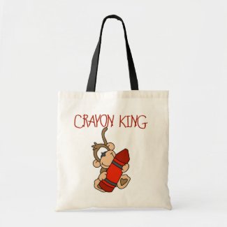 Monkey Crayon King Tshirts and Gifts bag