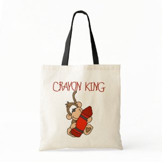 Monkey Crayon King Tshirts and Gifts bag