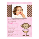Monkey Cupcake Photo Birthday Invitation