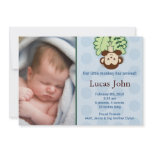 Monkey Custom Photo Birth Announcements