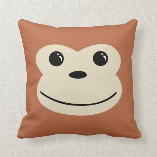 Monkey Cute Animal Face Design Throw Pillow Zazzle