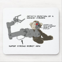 Monkey Cyborg Mousepad by LokiMan Monkey Cyborg Mousepad