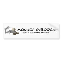 Monkey Cyborgs Bumper Sticker bumper stickers