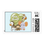 Monkey Elephant Baby Shower CA Blue Postage #2