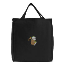 Monkey embroidered bags