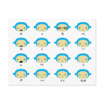 Monkey Emoticons Post Cards