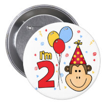 Monkey Face  2nd Birthday Pin