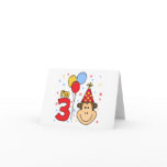 Monkey Face 3rd Birthday Invitations cards
