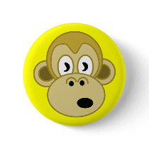 Monkey Face Button - Yellow