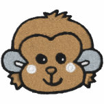monkey face embroidered hooded sweatshirt