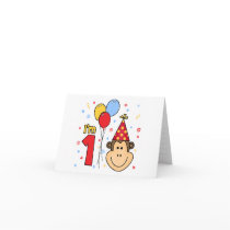 Monkey Face First Birthday Invitation Greeting Cards