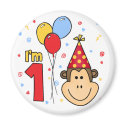 Monkey Face First Birthday magnets