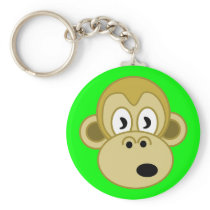 Monkey Face Keychain - Green