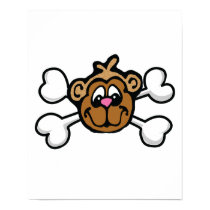 monkey face Skull and Crossbones posters