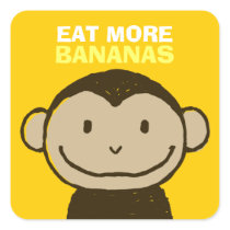 Monkey Face Square Stickers