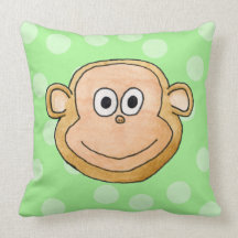 Monkey Face. Throw Pillow