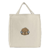 monkey face tote embroidered bags