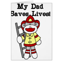Monkey Firefighter Daddy Saves Lives cards