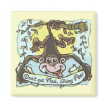 Monkey flings Poo by Mudge Studios Fridge Magnet