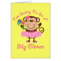 Monkey Future Big Sister Greeting Cards