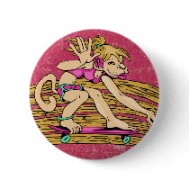 Monkey Girl Skateboarding Gear buttons by ZazzIt Monkey Girl Skateboarding Gear buttons