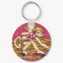 Monkey Girl Skateboarding Gear keychains by ZazzIt Monkey Girl Skateboarding Gear keychains
