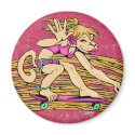 Monkey Girl Skateboarding Gear magnets