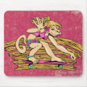 Monkey Girl Skateboarding Gear mousepads by ZazzIt Monkey Girl Skateboarding Gear mousepads