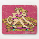 Monkey Girl Skateboarding Gear Mouse Mats