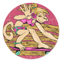 Monkey Girl Skateboarding Gear stickers by ZazzIt Monkey Girl Skateboarding Gear stickers
