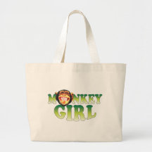 Monkey Girl Tote Bags