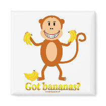 Monkey - Got bananas? magnet by slamdunksapparel Monkey - Got bananas? magnet