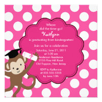 Monkey Grad Graduation Invitation for Girls