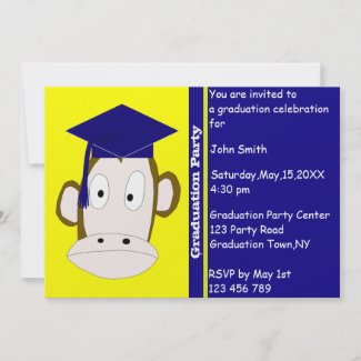 Monkey Graduation Invitation Template