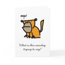Monkey Greeting Card by emoticant Monkey Greeting Card