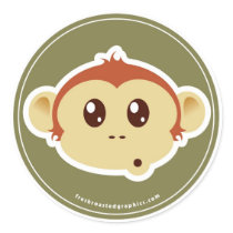Monkey head sticker