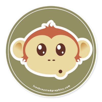 Monkey head sticker by Freshroasted
