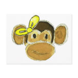 monkey head yellow bow post cards monkey head yellow bow post cards