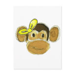 monkey head yellow bow postcards monkey head yellow bow postcards