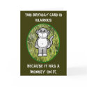 Monkey Hilarious Birthday Card