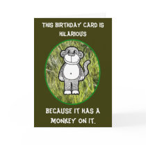 Monkey Hilarious Birthday Card by PetiteFrite Monkey Hilarious Birthday Card