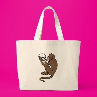 Monkey Holding A Skull Bag Zazzle_bag