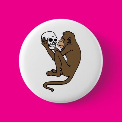 Monkey Holding A Skull Button Zazzle_button Monkey Holding A Skull Button Zazzle_button