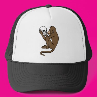Monkey Holding A Skull Mesh Hat Zazzle_hat Monkey Holding A Skull Mesh Hat Zazzle_hat