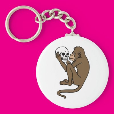 Monkey Holding A Skull Keychain Zazzle_keychain Monkey Holding A Skull Keychain Zazzle_keychain